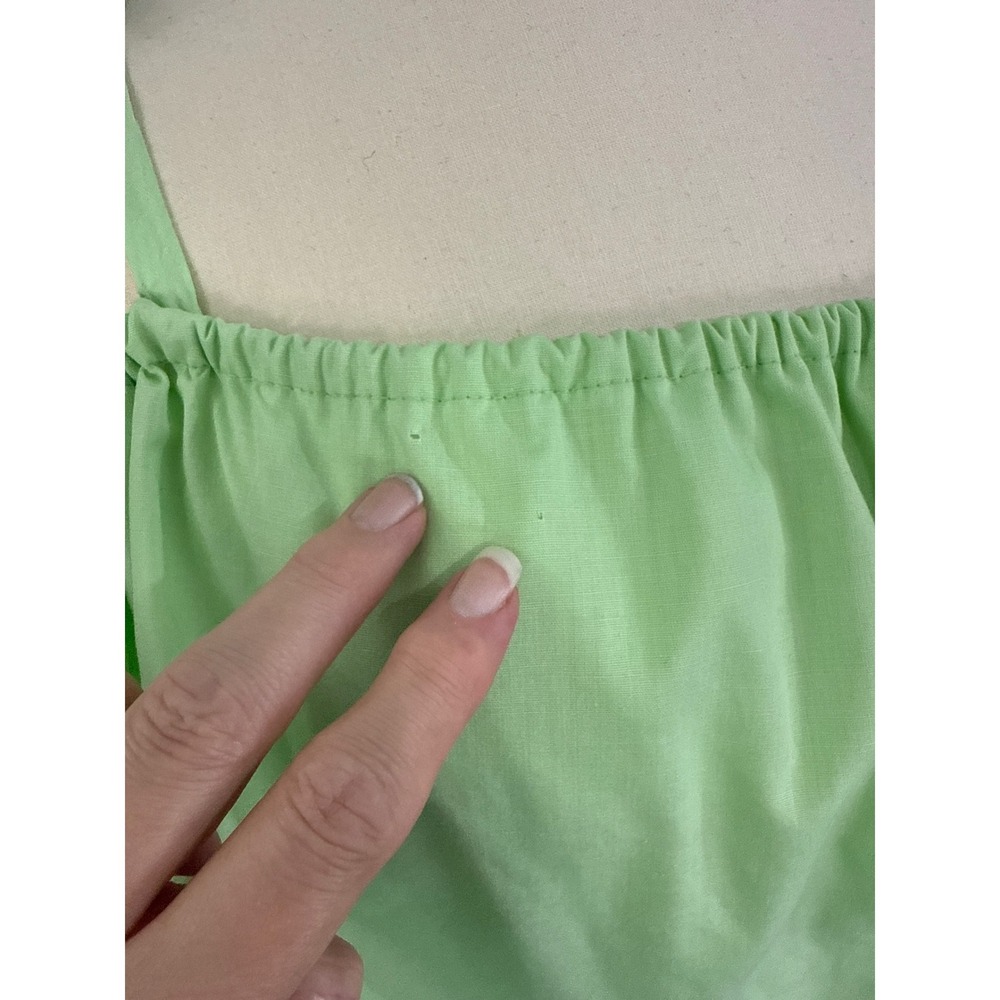 Vintage Maxi Dress Green Cottagecore Lace Off Shoulder Ruffle Sundress. 38 bust - Picture 4 of 8